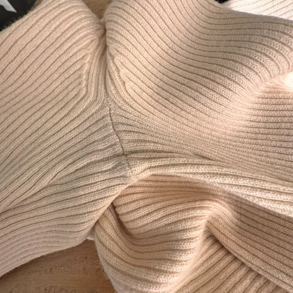 Theory Lexianna Evian Stretch Wool Blend Sweater Dress Colorblock Ivory/Black - Picture 12 of 15